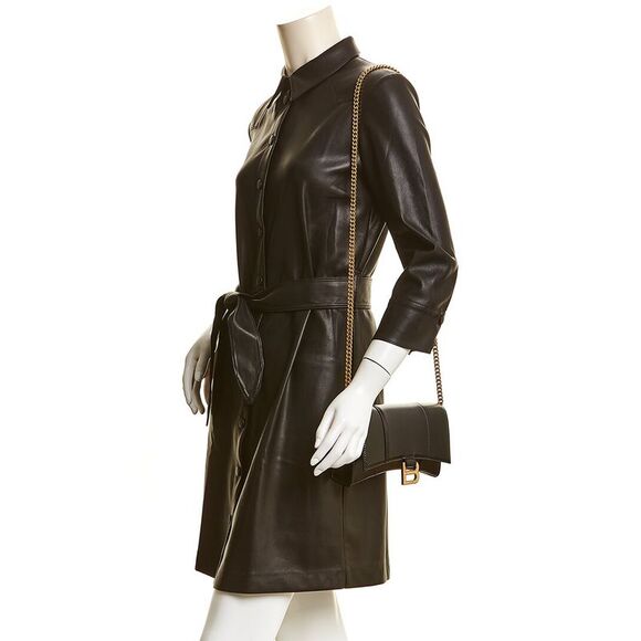 Balenciaga Hourglass Leather Wallet On Chain - Picture 3 of 4